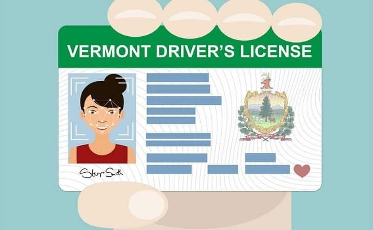 Cartoon image of a US driver's license