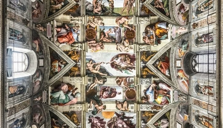 Beautiful artwork inside the Sistine Chapel