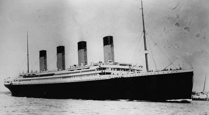 An old photo of the Titanic