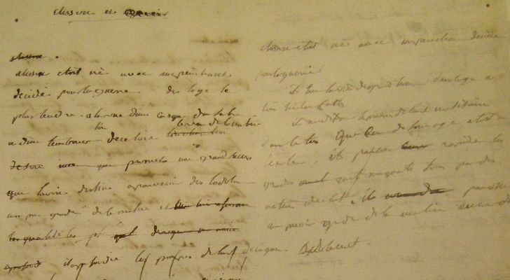 A page from Napoleon's novel, Clisson and Eugenie