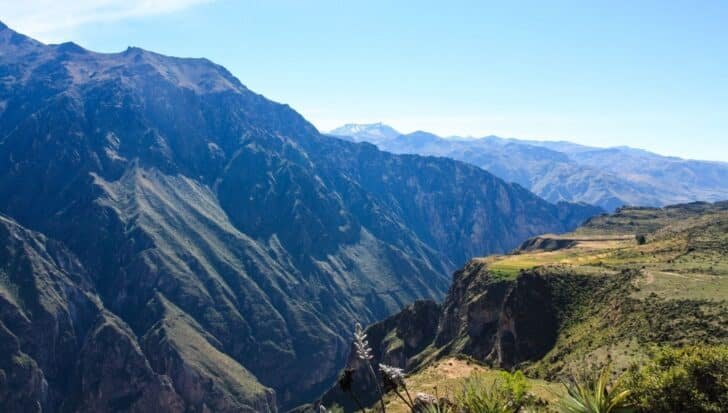 Cotahuasi Canyon with rugged mountains and steep cliffs, showcasing its vast depth and dramatic landscape in Peru