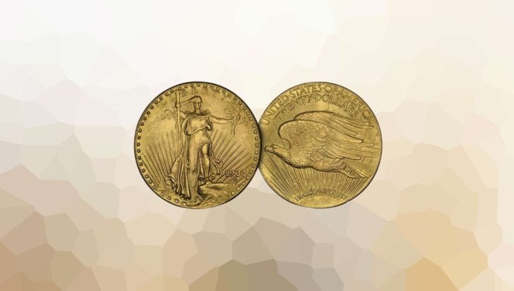 Front and back images of the 1933 Double Eagle gold coin